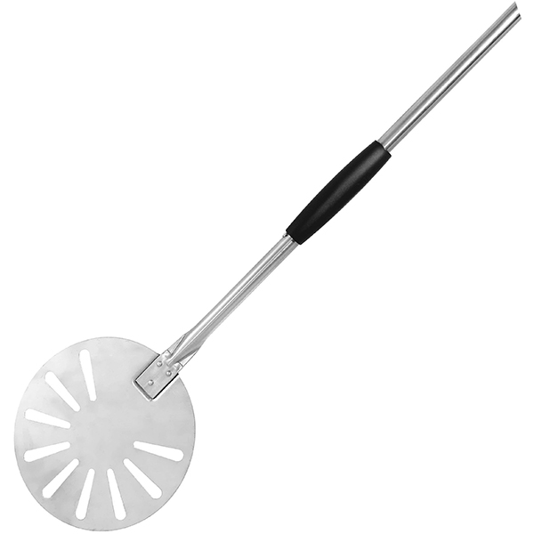 Лопата для пиццерии перфорированная; материал: алюминий; диаметр=20, длина=150 см.; металлический, цвет: черный