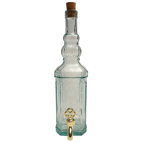 Лимонадник (банка-емкость с краном) с пробкой «Бутылка»; стекло; 0.7л; H=30см