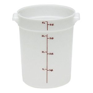 Контейнер для пищевых продуктов; полиэтилен; 3.8л; D=20.8,H=21.8см; белый