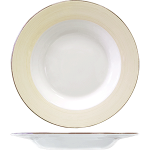 Блюдо глубокое «Чино»; материал: фарфор; диаметр=30 см.; цвета: белый, бежевый