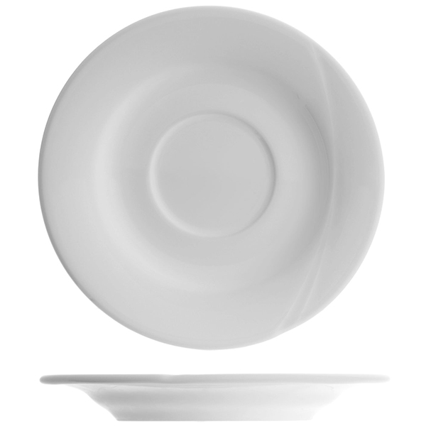 Блюдце «Атлантис»; материал: фарфор; диаметр=13, высота=2 см.; белый