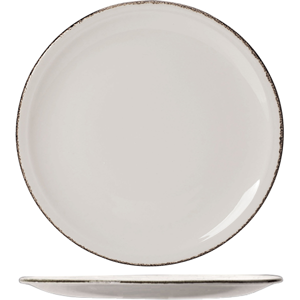 Тарелка для пиццы «Браун дэппл»; фарфор; D=31см; белый, коричневый 