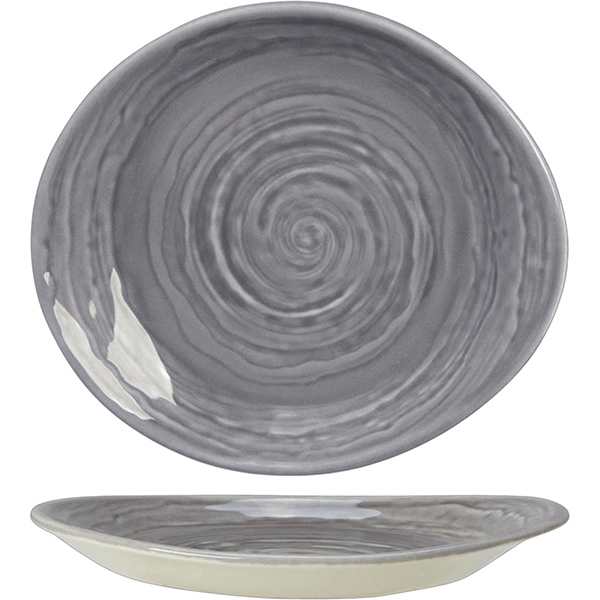 Тарелка пирожковая «Скейп грей»; фарфор; D=15.5см; серый