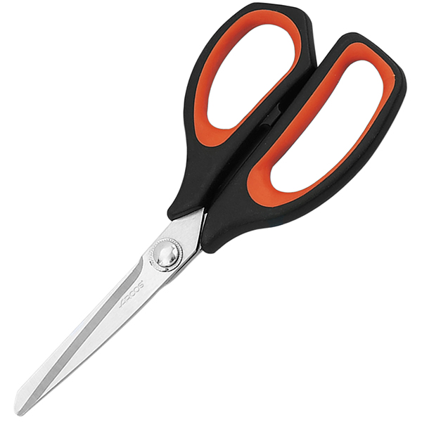 Ножницы кухонные «Прошеф»; сталь нержавеющая; L=21.5см; черный, красный