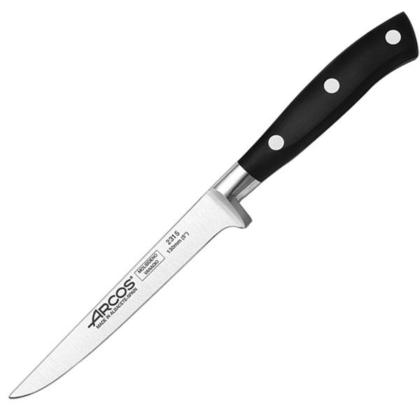 Нож для обвалки мяса «Ривьера»; сталь нержавеющая, полиоксиметилен; L=26/130, B=35мм