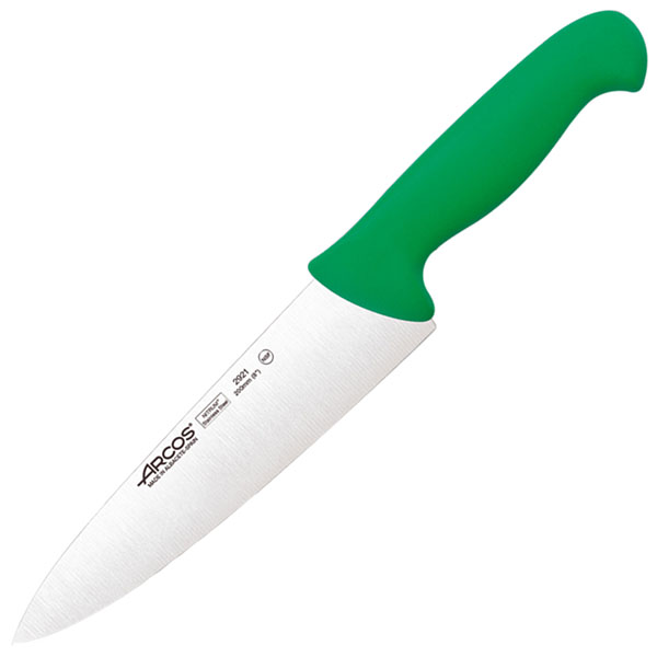 Нож поварской «2900»; сталь нержавеющая, полипропилен; L=20см; зеленый