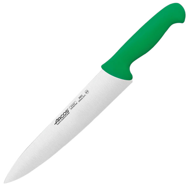 Нож поварской «2900»; сталь нержавеющая,полипропилен; L=25см; зеленый 