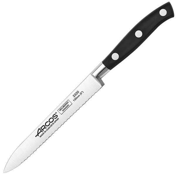 Нож для томатов «Ривьера»; сталь нержавеющая,полиоксиметилен; L=23/13,B=1.8см