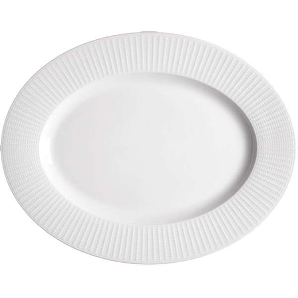 Блюдо овальный «Уиллоу»; фарфор; L=33см; белый