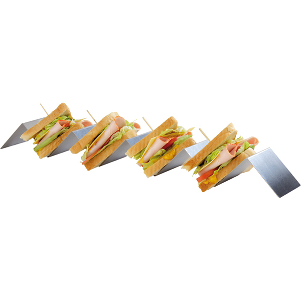 Подставка для бутербродов на 4 шт.; сталь нержавеющая; H=5.5,L=56,B=8см
