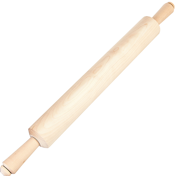 Скалка с вращающейся ручкой; берёза; диаметр=7, длина=73/49 см.; древесный