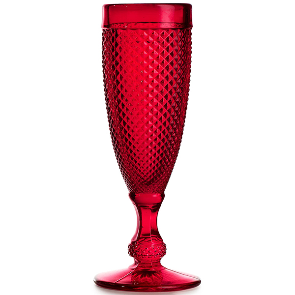 Бокал для шампанского флюте; стекло; 110мл; красный
