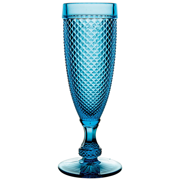 Бокал для шампанского флюте; стекло; 110мл; голубой