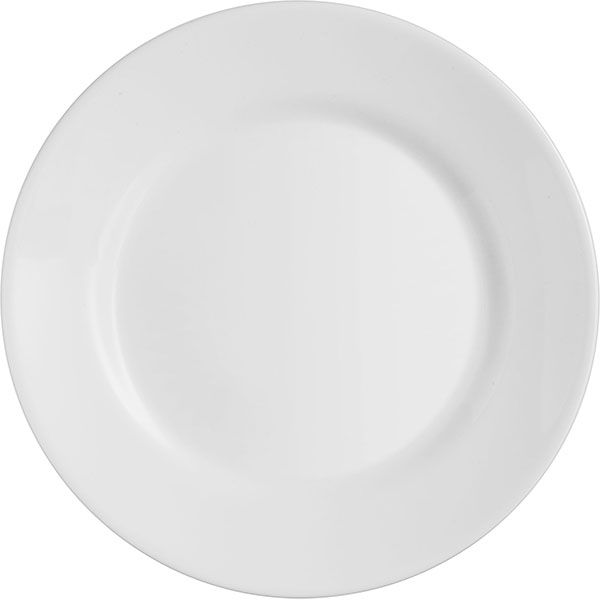 Тарелка «Ресторан»; стекло; диаметр=25.5 см.; белый