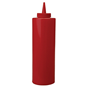 Емкость для соусов; пластик; 350 мл; диаметр=55, высота=205 мм; красный