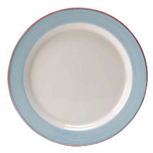 Тарелка мелкая «Рио Блю»; материал: фарфор; диаметр=20 см.; белый, синий
