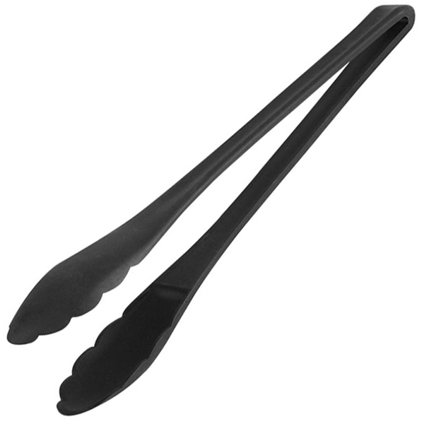 Щипцы для салата жаропрочные; пластик; длина=32.6, ширина=6 см.; цвет: черный