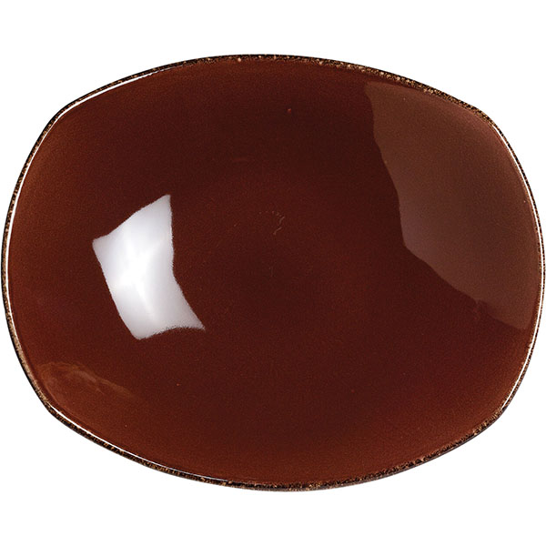 Тарелка глубокая овальная «Террамеса мокка»; материал: фарфор; высота=6, длина=31, ширина=26 см.; темно-коричневая