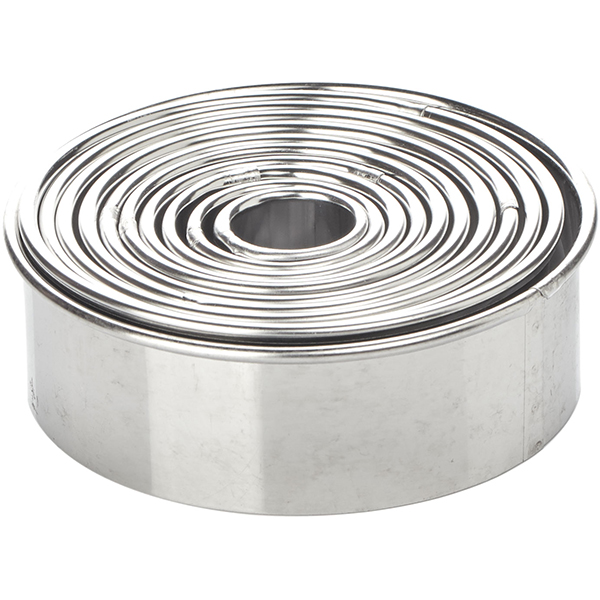 Набор кондитерских форм «Кольца» Dmax=95/Dmin=20 [11шт]; сталь нержавеющая; высота=30 мм; металлический