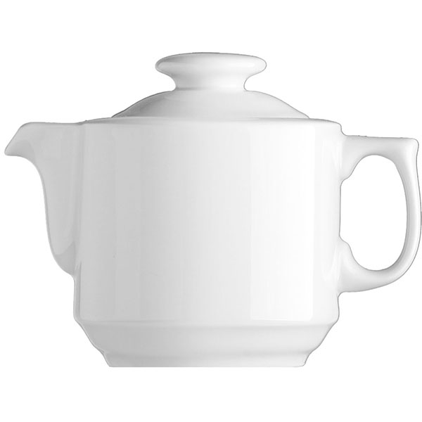 Чайник с крышкой «Прага»; материал: фарфор; 1.25л; высота=18, длина=21, ширина=13 см.; белый