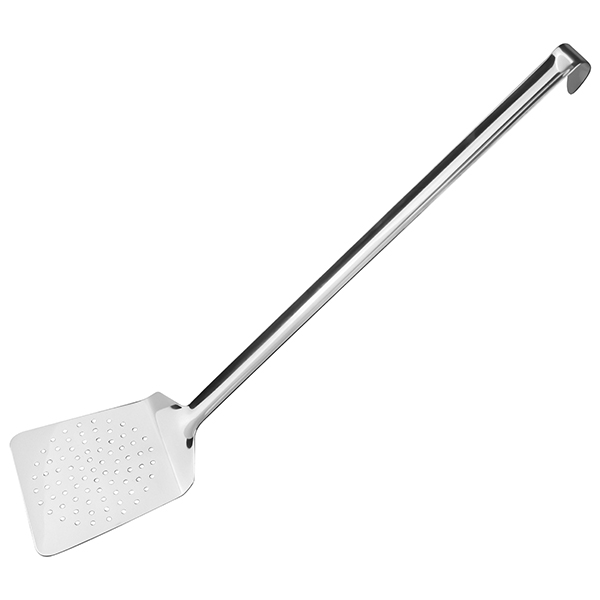 Лопатка кухонная перфорированная «Проотель»; сталь нержавеющая; длина=54, ширина=12 см.; металлический