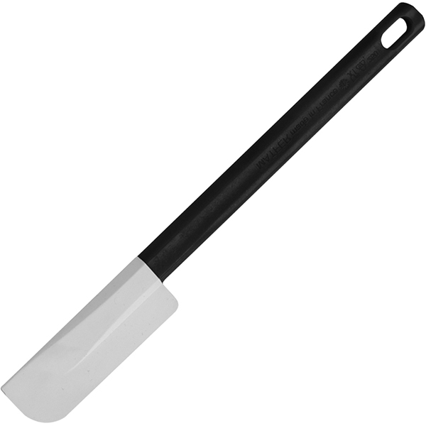 Лопатка кухонная «Эльвео»; материал: силикон,пластик; длина=26/8, ширина=3 см.; белый, цвет: черный