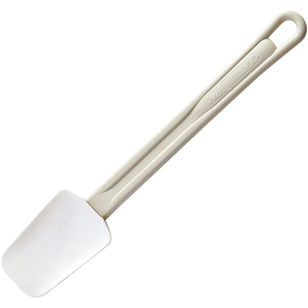 Лопатка кухонная; материал: пластик, силикон; длина=325/90, ширина=60 мм; серый, белый