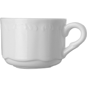 Чашка чайная «В.Виена»; материал: фарфор; 220 мл; диаметр=8.5, высота=6, длина=11 см.; белый