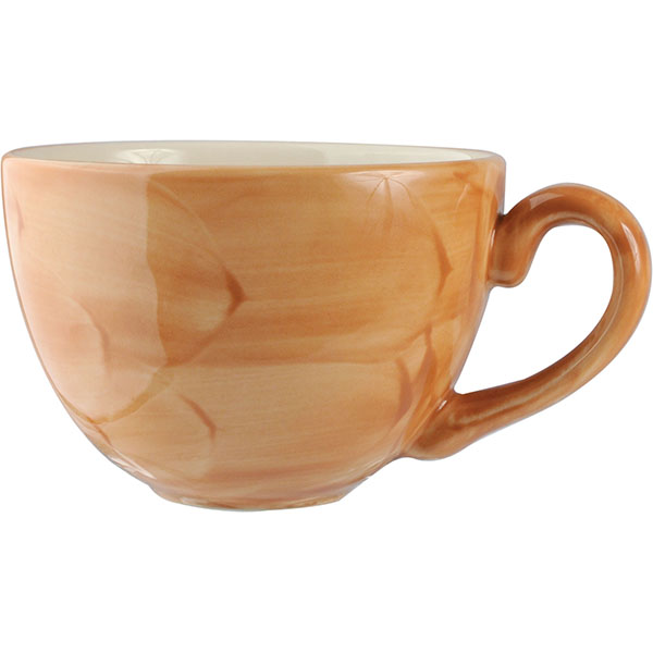 Чашка кофейная «Паприка»; материал: фарфор; 85 мл; диаметр=6.5, высота=5, длина=8.5 см.; оранжевый цвет,бежевая