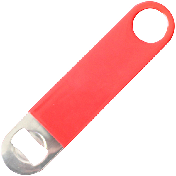 Открывалка для бутылок; металл,пластик; длина=180, ширина=44 мм; красный,металлический