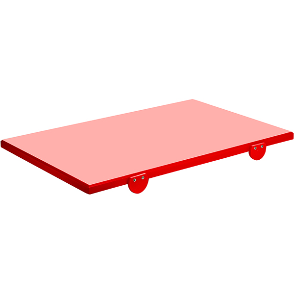Доска разделочная с упором; полиэтилен; высота=20, длина=600, ширина=400 мм; красный