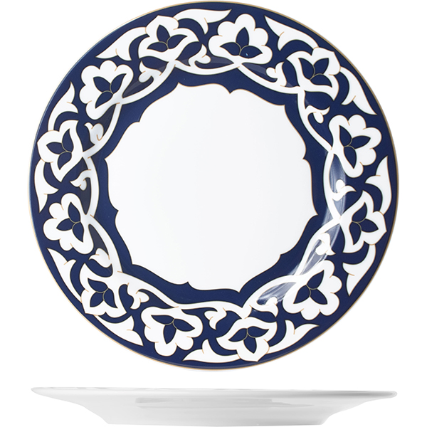 Тарелка мелкая «Восток»; материал: фарфор; диаметр=27 см.; синий