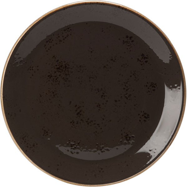 Тарелка мелкая «Крафт»; материал: фарфор; диаметр=25, высота=1.7 см.; серый