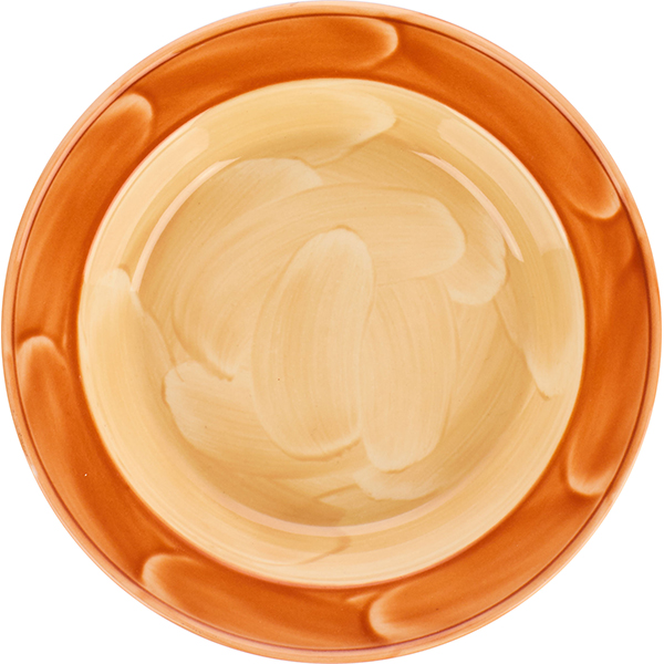 Тарелка глубокая «Паприка»; материал: фарфор; 380 мл; диаметр=21.5 см.; оранжевый цвет,бежевая