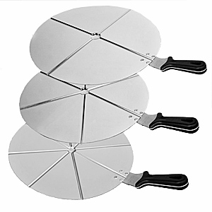 Поднос для нарезки пиццы на 6 кусков; металл,металл; диаметр=50, длина=66/7 см.; металлический, цвет: черный