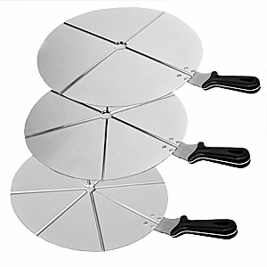 Поднос для нарезки пиццы на 4 куска; металл,пластик; диаметр=50, длина=66/7 см.; металлический, цвет: черный