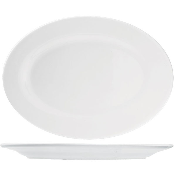 Блюдо овальное «Кунстверк»; материал: фарфор; высота=3, длина=45.5, ширина=30.5 см.; белый