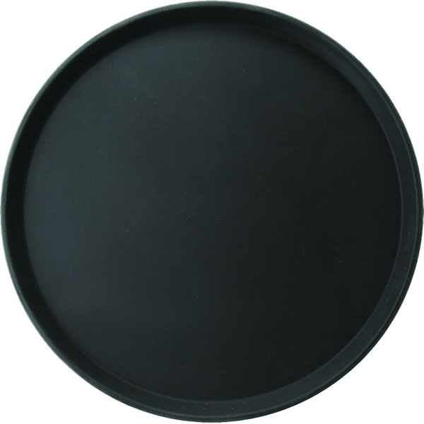 Поднос круглый; пластик,прорезиненный; диаметр=406, высота=25 мм; цвет: черный