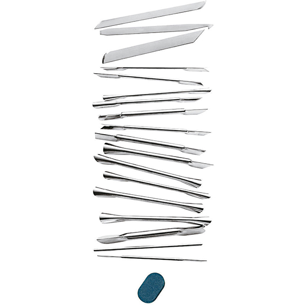 Набор ножей для карвинга 18 штук; сталь нержавеющая; длина=16, ширина=1.8 см.; металлический