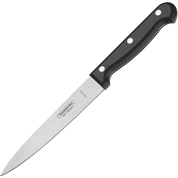 Нож кухонный универсальный; металл,пластик; длина=28/15, ширина=1 см.; металлический, цвет: черный