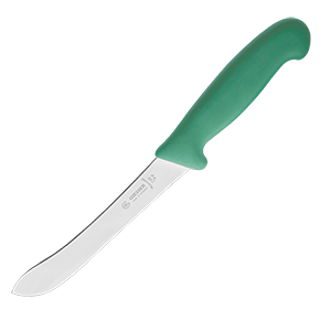 Нож для нарезки мяса; сталь нержавеющая,пластик; длина=18, ширина=2.1 см.; зеленый