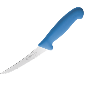 Нож для обвалки мяса; сталь нержавеющая,пластик; длина=15 см.; синий