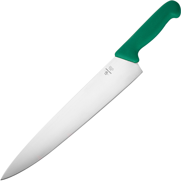 Нож поварской «Шефс»; сталь нержавеющая,пластик; длина=31 см.; зеленый