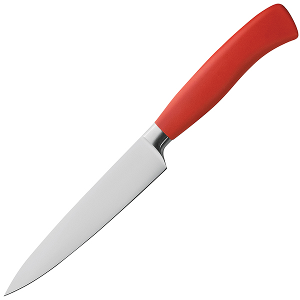 Нож кухонный универсальный «Платинум»; сталь нержавеющая,пластик; длина=17.5/16, ширина=3 см.; металлический, красный