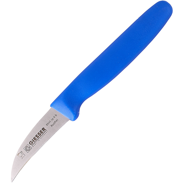 Нож для фигурной нарезки; сталь, пластик; длина=60, ширина=14 мм; синий