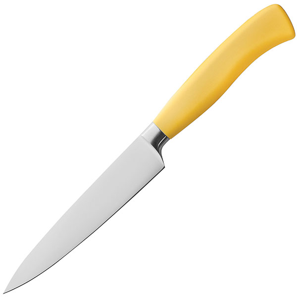 Нож кухонный универсальный «Платинум»; сталь нержавеющая,пластик; длина=17.5/16, ширина=3 см.; желтый ,металлический