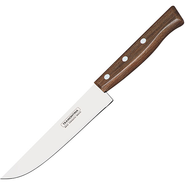 Нож поварской; сталь,дерево; длина=340/200, ширина=32 мм; металлический, коричневый