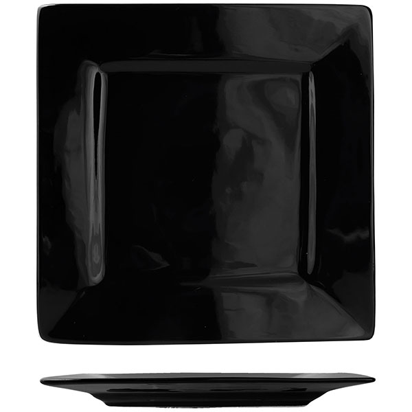 Тарелка квадратная «Кунстверк»; материал: фарфор; высота=1.1, длина=18, ширина=18 см.; цвет: черный
