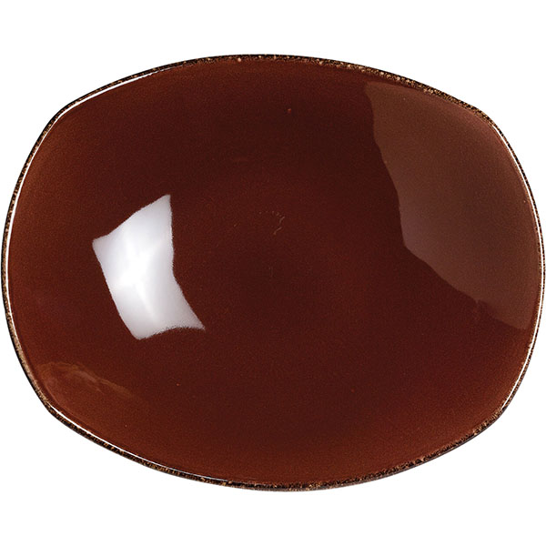Тарелка глубокая овальная «Террамеса мокка»; материал: фарфор; высота=5.5, длина=25.5, ширина=24 см.; темно-коричневая