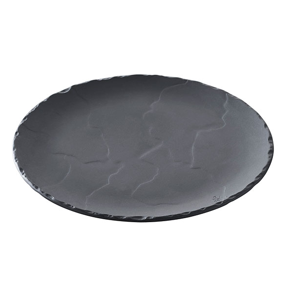 Тарелка мелкая «Базальт»; материал: фарфор; диаметр=25, высота=2 см.; цвет: черный